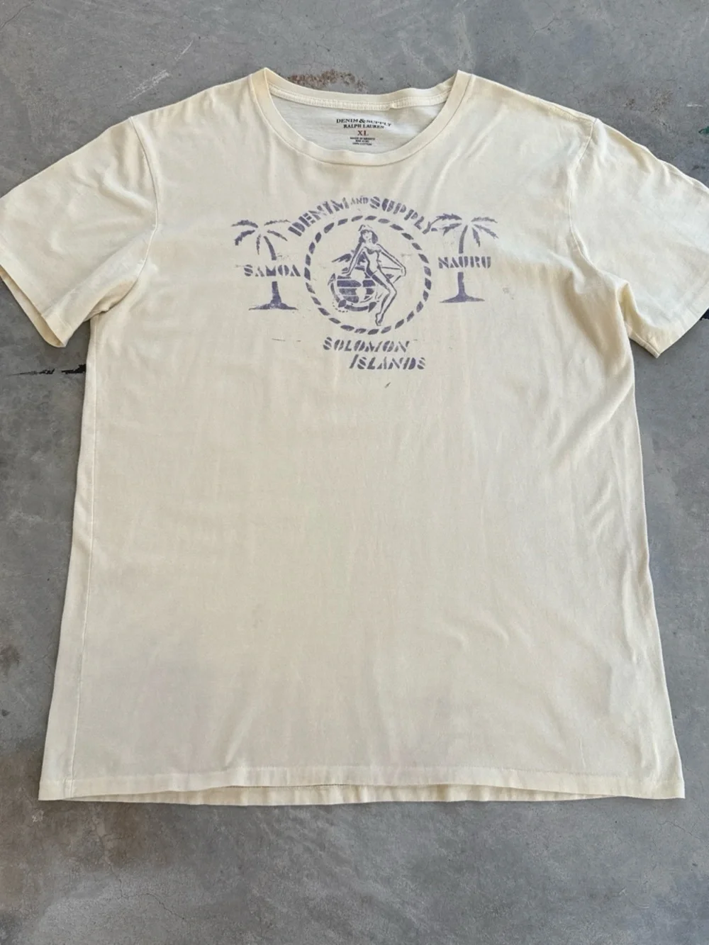 Denim & Supply Ralph Lauren Pin Up Girl Graphic T-Shirt Cream